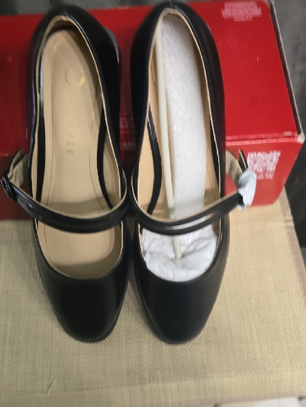 Black Double-Strap Mary Jane Block Heels - Picture 5 of 10